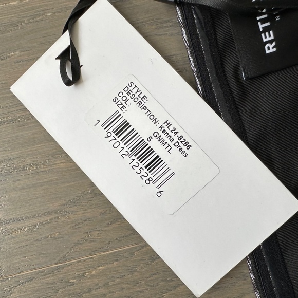 Retrofete KENNA Gunmetal Silver Metallic Lame Maxi Dress Strapless Cut Out NWT - Picture 4 of 14